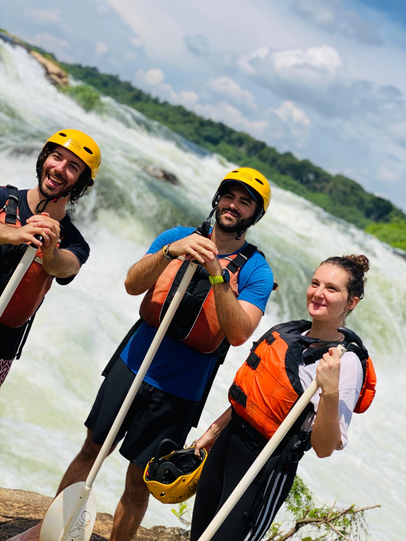 Feels Timeless guests above the rapids of the Nile at Jinja, Uganda